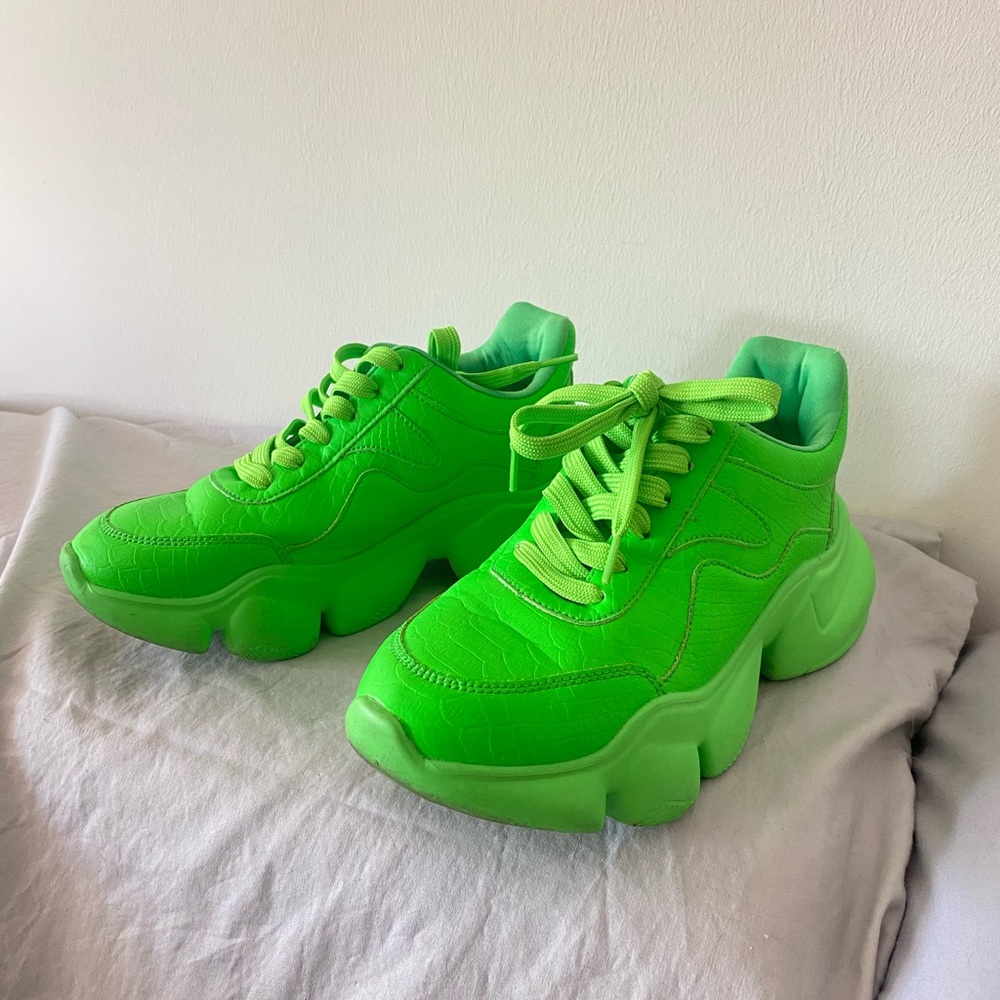 Dollskill Neon Green Chunky Sneakers